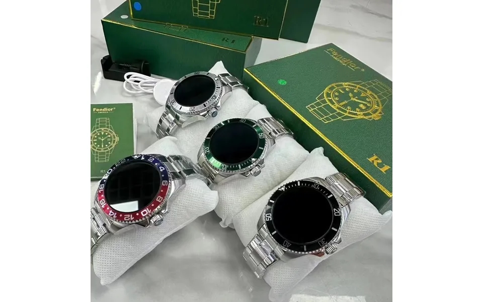 New R1 Smart Men's Watch Bluetooth Calling Metal Round Screen Heart Rate Blood Pressure Sports Smartwatch