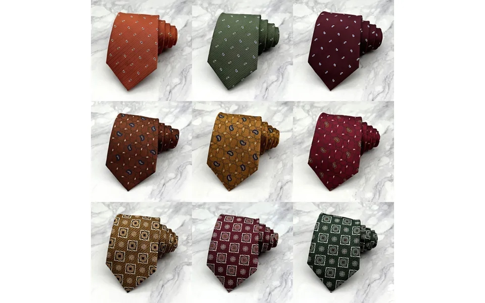 New Tie Trendy Men's Dress Business Leisure Fashion Paisley Cashew Nut Pattern Element Handprinted Wide 8cm