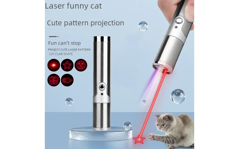 New Usb Laser Cat Teasing Pen With Data Cable Multi-functional Cat Teasing Stick Cat Supplies Flashlight Purple Cat Toys