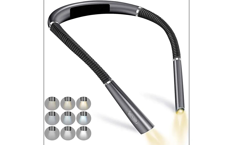 Night Reading Led Lighting Book Light Usb Charging Three-color Folding Double-head Neck Hanging Reading Light