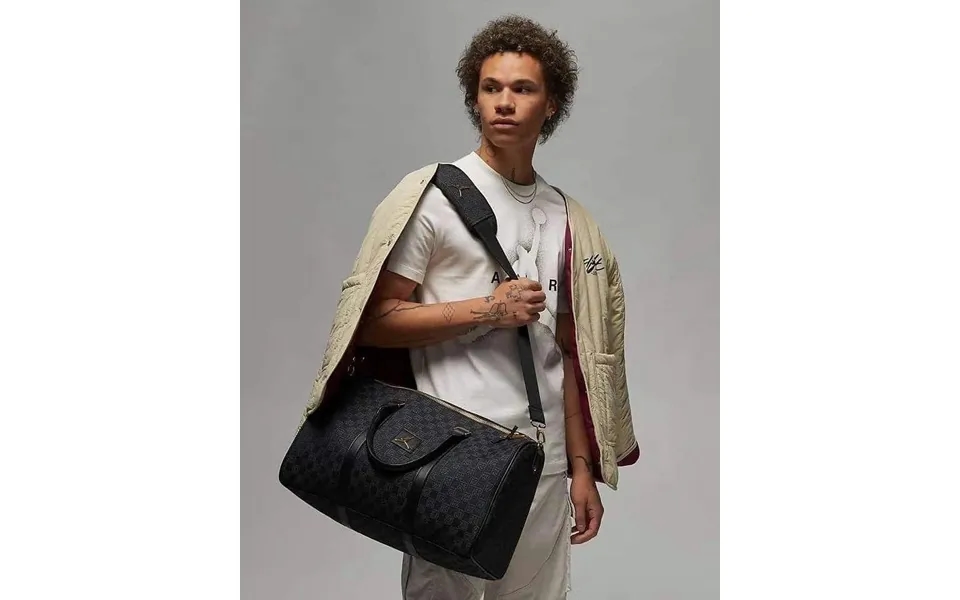 Nikejordan Checkerboard Patterned Floral Luggage Bag - Travel Bag