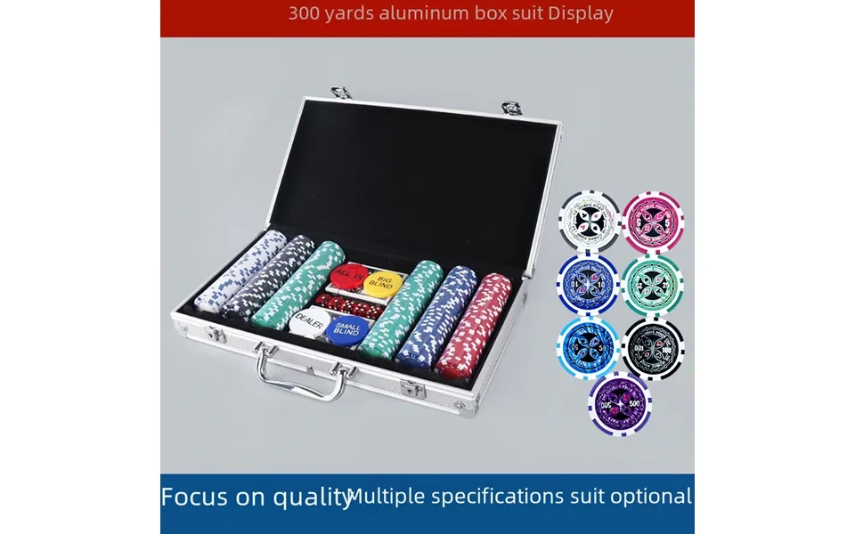 Numerical 300 Pieces Of Plastic Chip Token Chess Room Token Aluminum Box Poker Set