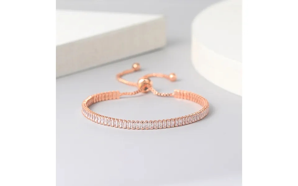 Obuyue Fashion Rectangle Zircon Single Row Full Diamond Adjustable Crystal Bracelet Women's Handpiece