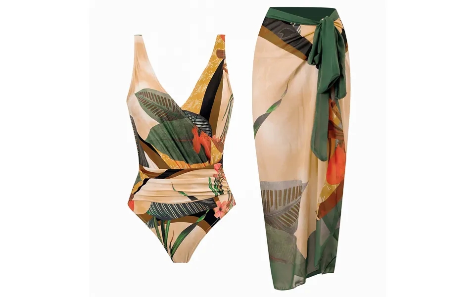 One Piece Conservative Cover Belly Open Back Sexy Large Size 2023 New Swimsuit Women's Chiffon Beach Skirt