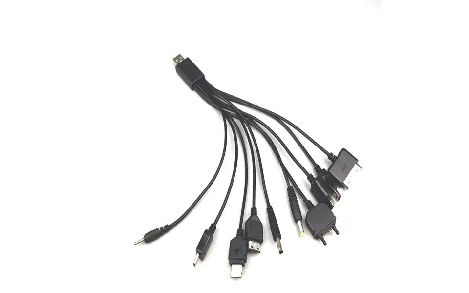 One To Ten Data Multifunctional Usb Phone Universal Black Cable - 20cm 10 In 1 Charging Cable
