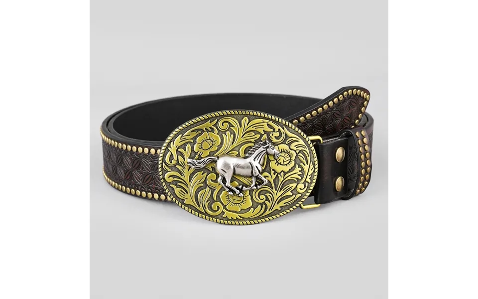 Original Design New Western Cowboy Belt Carved Trend Retro Young Men Punk Pu Niche Leather Belt