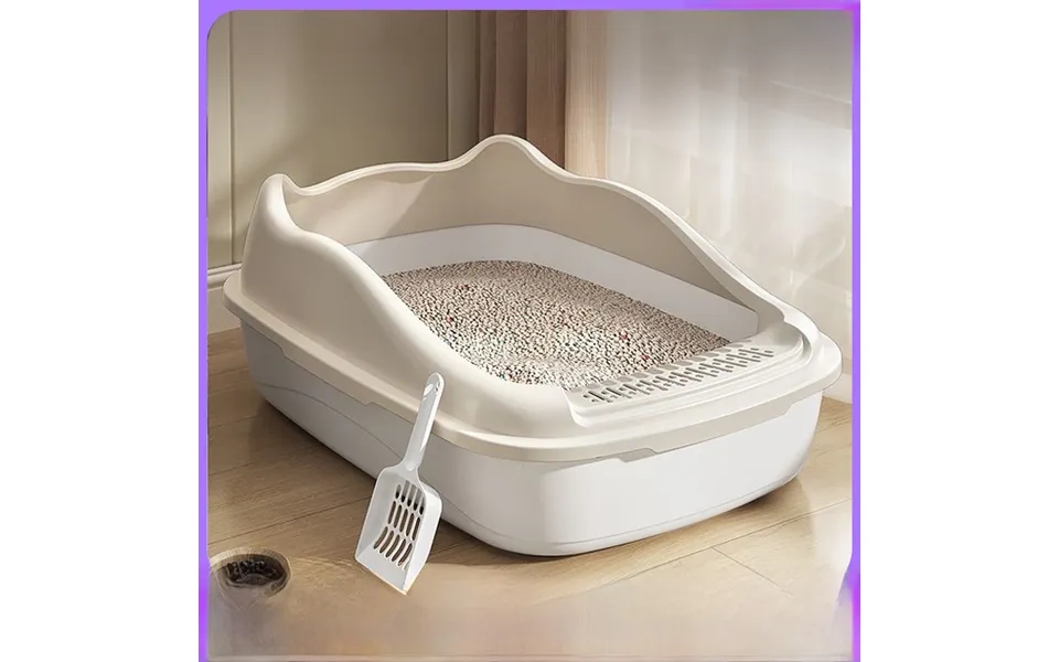 Oversized Semi-closed Cat Litter Box For Comfortable Use