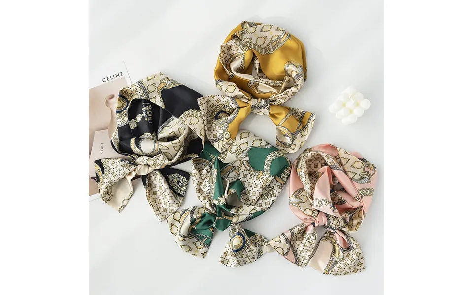 Personality Trend Stripe Printing Simulation Silk Scarf Female Niche Long Strip Shawl Elegant Professional Wear Scarf