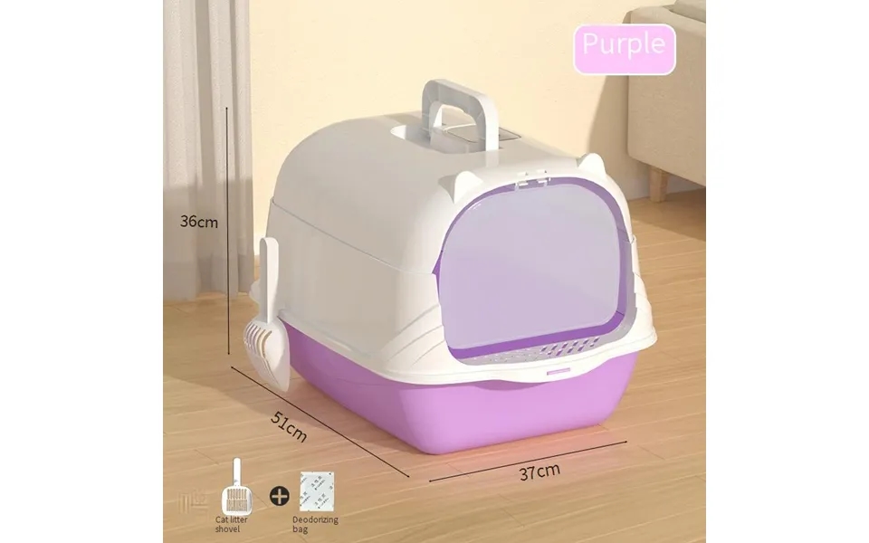 Pet Products Cat Litter Box Fully Enclosed Large Anti Splash Deodorizing Cat Toilet With Handle Flip Cover Cat Feces Box