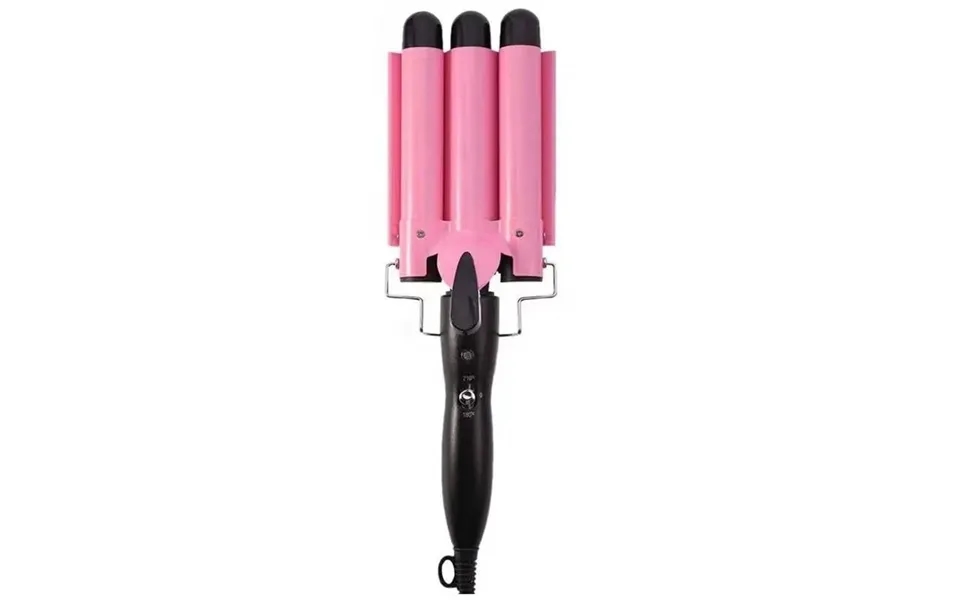 Pink Three-tube Curling Iron Big Wave Electric Plywood Curling Iron Water Ripple Egg Roll Iron Big Curling Iron