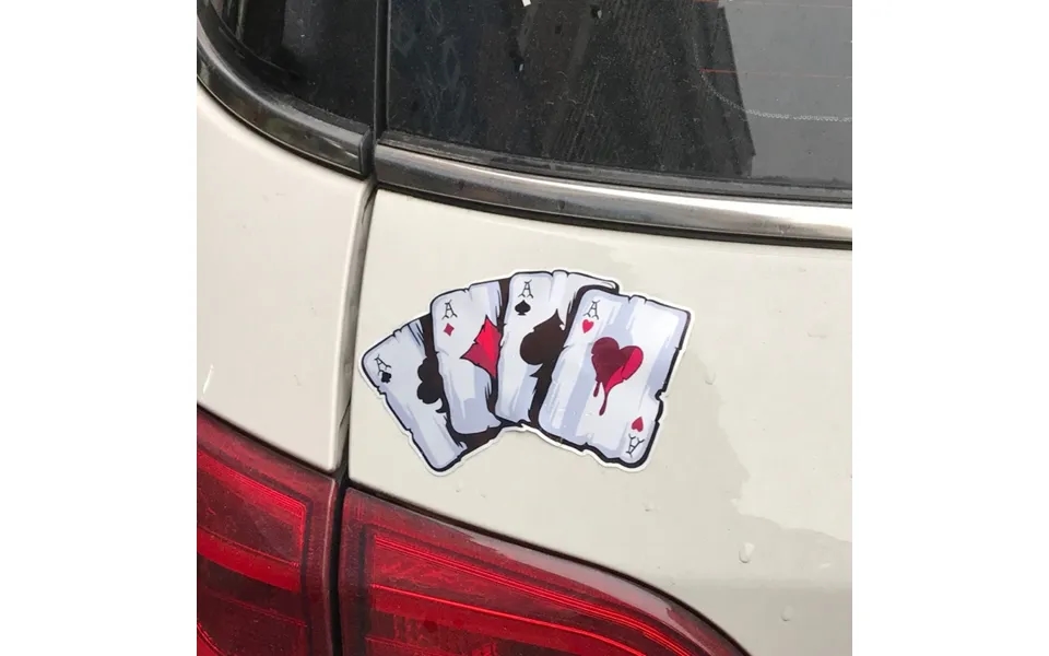 Playing Cards Poker Monster Hat Car Sticker Playing Cards A Reflective Personality Sticker