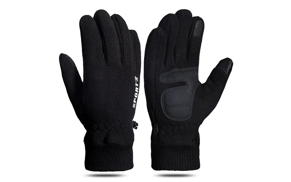 Polar Fleece Gloves Men's Autumn And Winter Plus Velvet Thickened Warm Gloves Cycling Sports Driving Non-slip Touch Scre