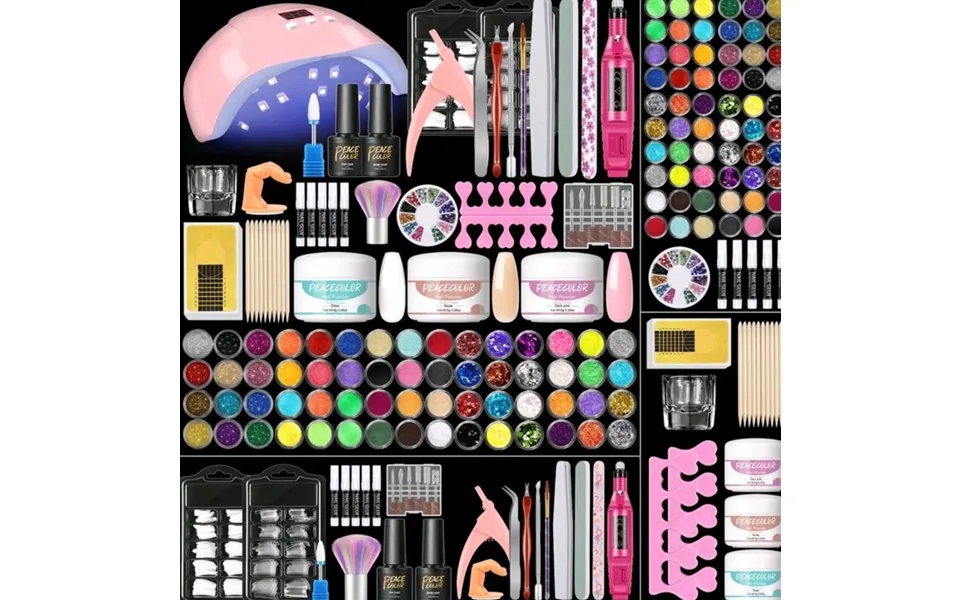 Polish Poly With Lamp Semi Permanent Gel Varnish Professional Nail Art Tools Kit Manicure Set