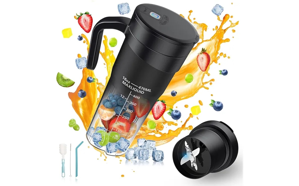 Portable Fruit Juicer 6 Sharp Blades Rechargeable Personal Multifunctional Handheld Mini Blender Cup For Shakes And Smoo