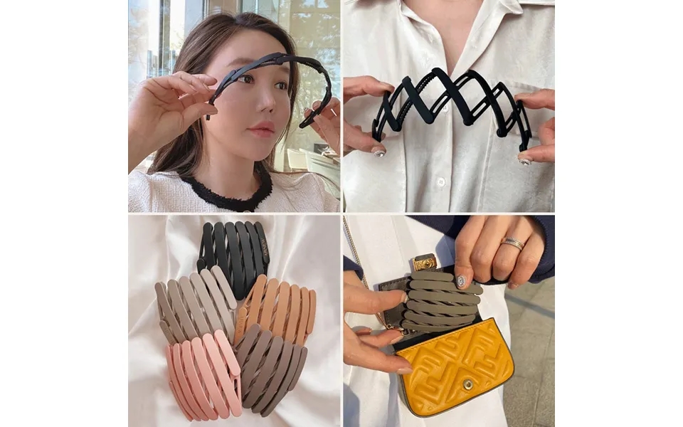 Portable Plastic Telescopic Headband Outdoor Anti-slip Foldable Hairbands With Teeth Women Head Hoop New Headwear Headdr