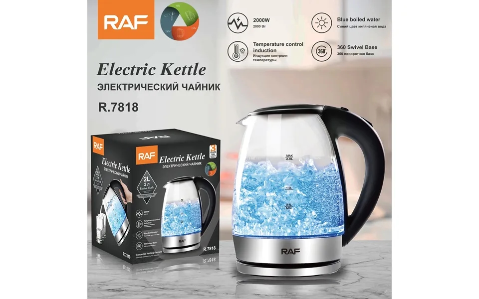 Premium Borosilicate Glass Electric Kettle With Blue Led 2.0l Fast Boiling - Auto Shut-off
