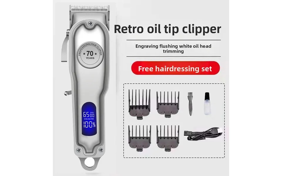 Professional Barber Clipper Cordless Titanium Fade Machine With Lcd Display - Ultra-quiet 36db