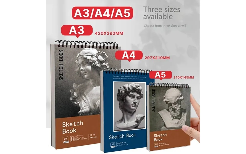 Professional Sketchbook For Artists - A4 Thick Paper Drawing Pad, 60 Sheets Blank Sketch Book For Pencil, Charcoal, Wate