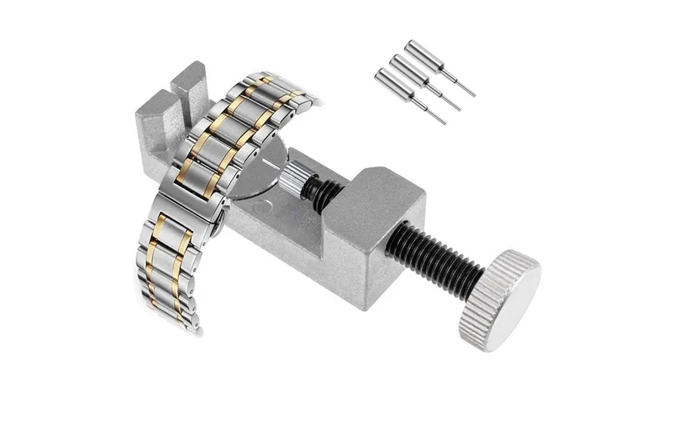 Qianbihe Adjustable Watch Strap Link Pin Remover Diy Band Adjuster Repairing Tool Kit-silver