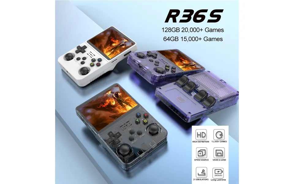 R36s Retro Handheld Game Console 3.5 Inch Ips Screen Portable Pocket Video Player 64gb Rg35s Plus Linux System