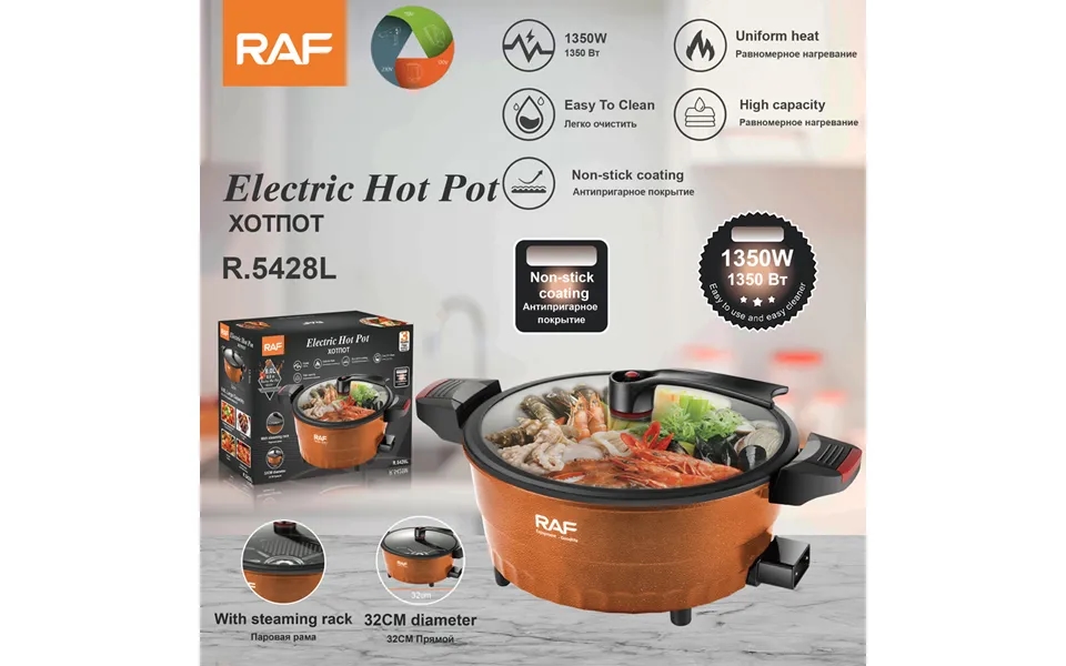 Raf 8l Electric Cooker All In One Frying Steaming Instant Noodle Pot Household Multi Functional