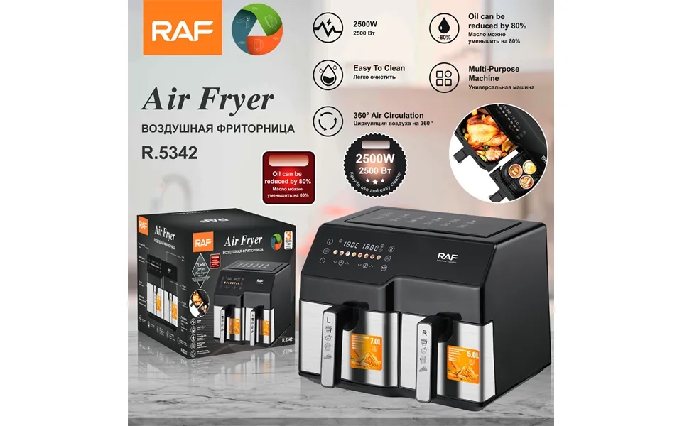 Raf Eu Standard Cross-border Air Double Pot Large Capacity Multifunctional Household Electric Fryer -free Smart Touch