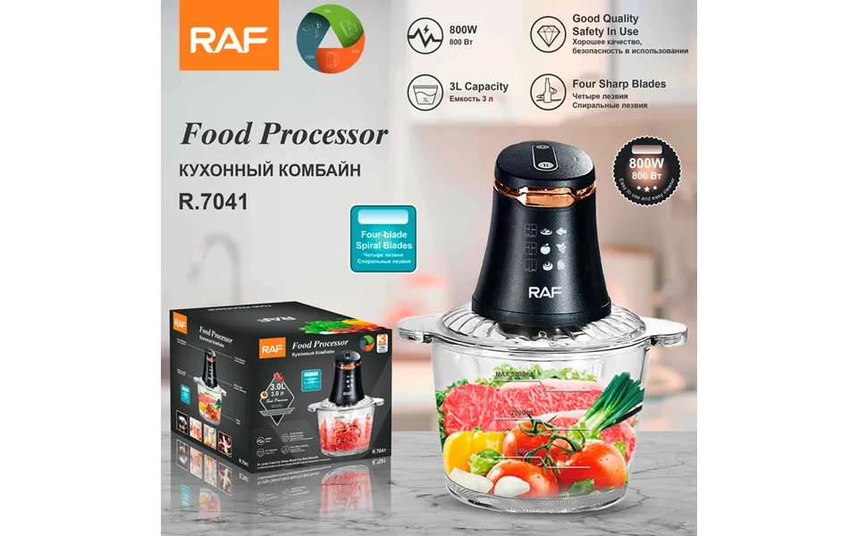 Raf European Standard Cross Border Household Electric Plastic Visible Filg Garlic Meat Grinder 3l