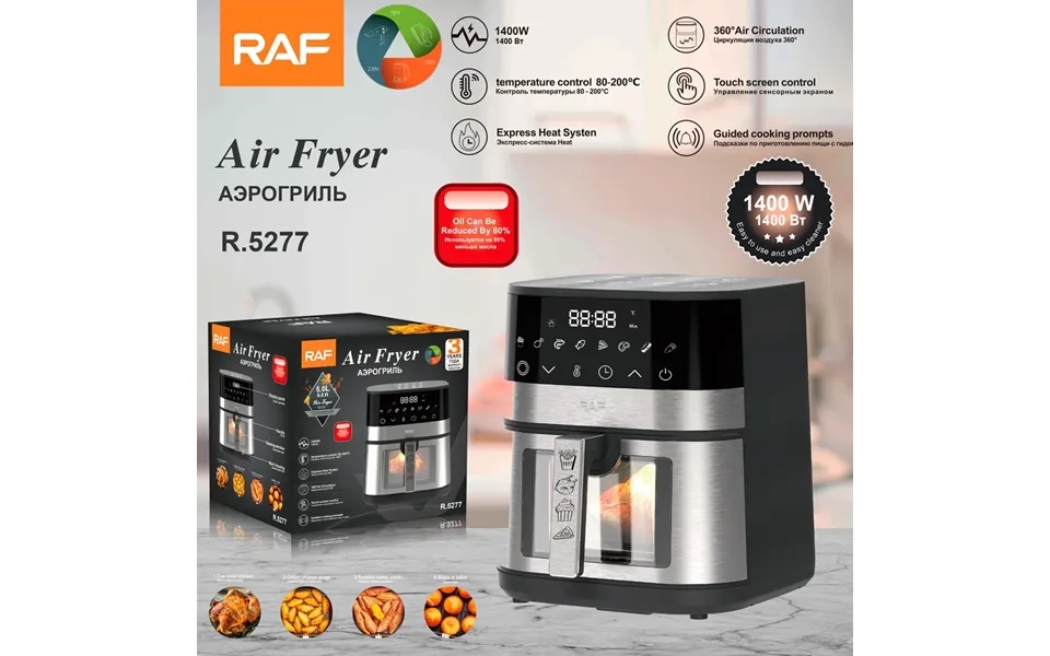 Raf European Standard Cross-border Visual Air Lcd Touchscreen Household Multifunctional Electric Fryer 5