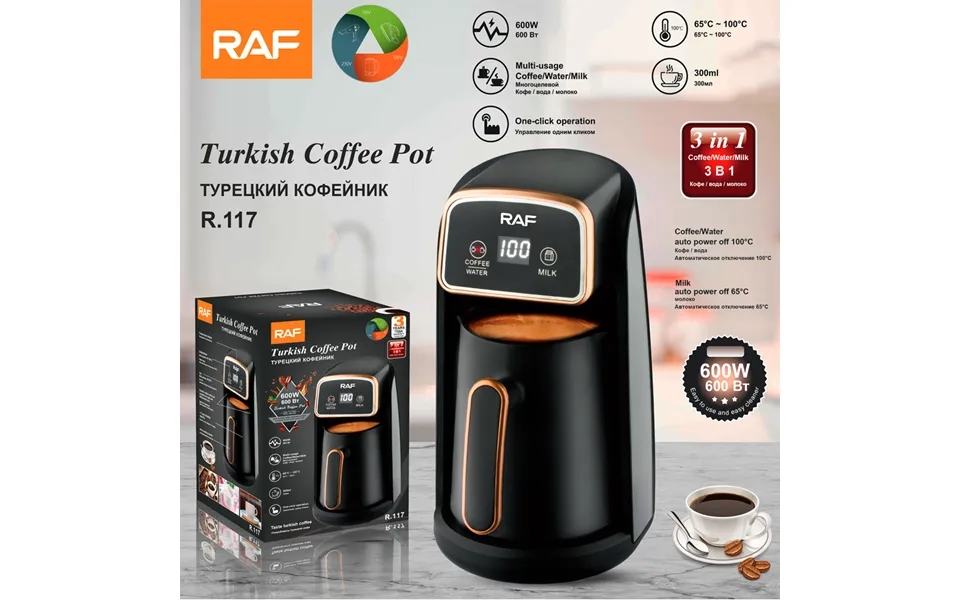 Raf Turkish Coffee Pot High Temperature Resistant Visual Tea Maker Milk Warmer 500ml Capacity