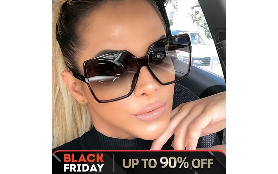 Retro Oversized Square Sunglasses Female Luxury Brand Large Frame Fishing Sunglasses Black Fashion Gradient Female Glass