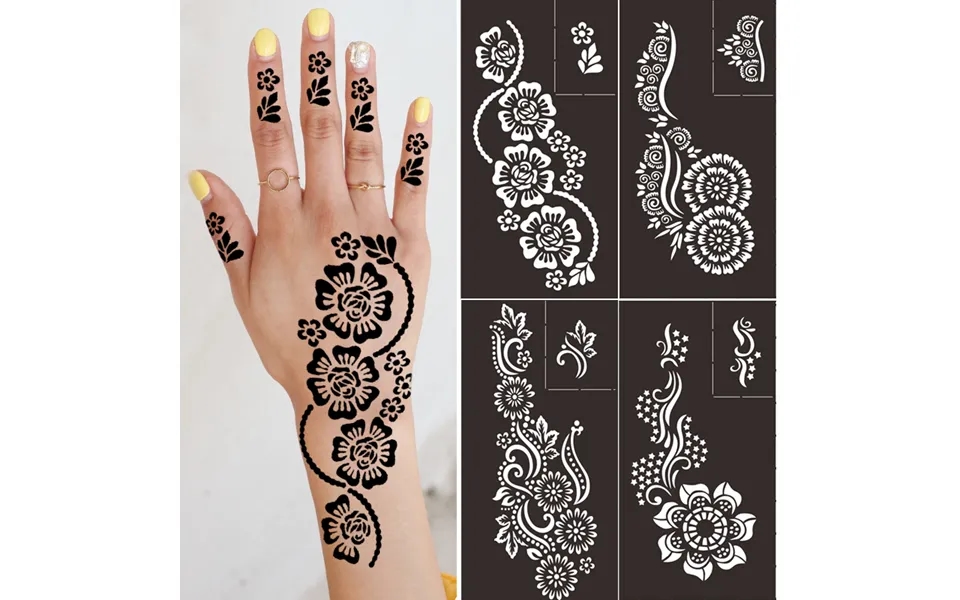 Reusable Temporary Henna Tattoo Stencil Hand Arm Sleeve Face Tattoo Supplies Stencils For Airbrush Painting Template Diy