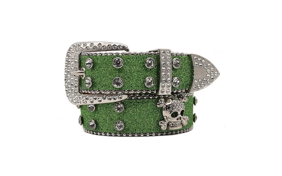 Rhinestone Skull Obi Male Inlaid Rhinestone Flash Diamond Hip-hop Punk Personality