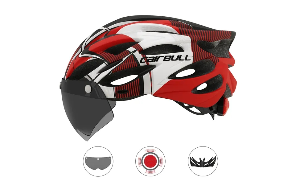 Road Mountain Bike Riding Helmet With Lens And Brim Taillights