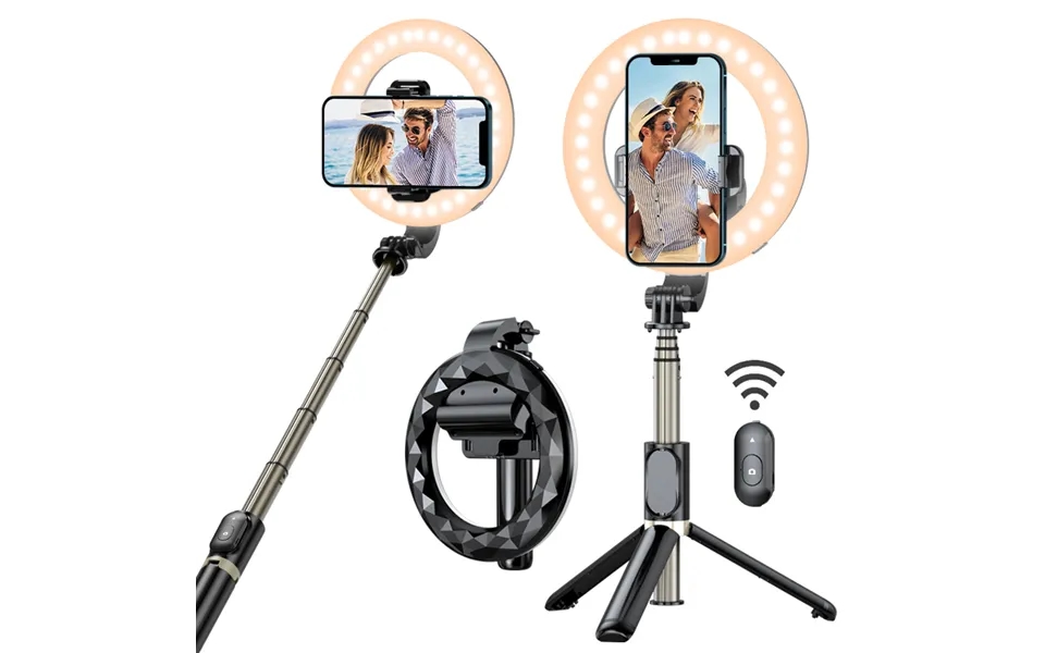 Self Timer Ring Light With Self Timer Stick - Tripod Phone Holder