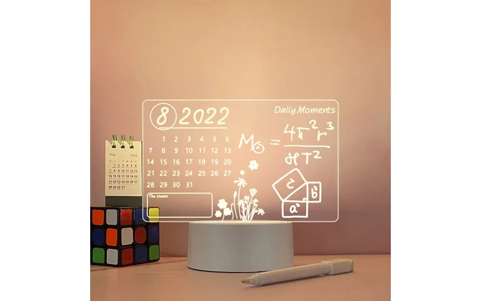 Send Pen Acrylic Transparent Luminous Note Board Erasable Plan Message Board Desktop Calendar Small Whiteboard Night Lig