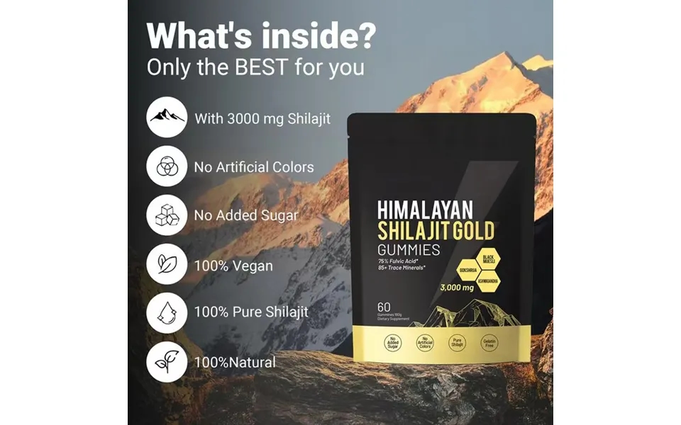 Shilajit 60 Capsules Individually Packaged Original Flavor Gummies Bagged