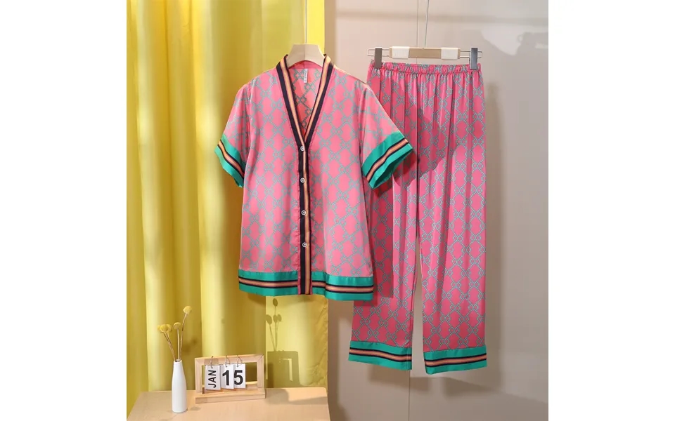 Silk Pajamas Women Thin Home Clothes Short Sleeve Cardigan Ice Silk Large Size High-end Set