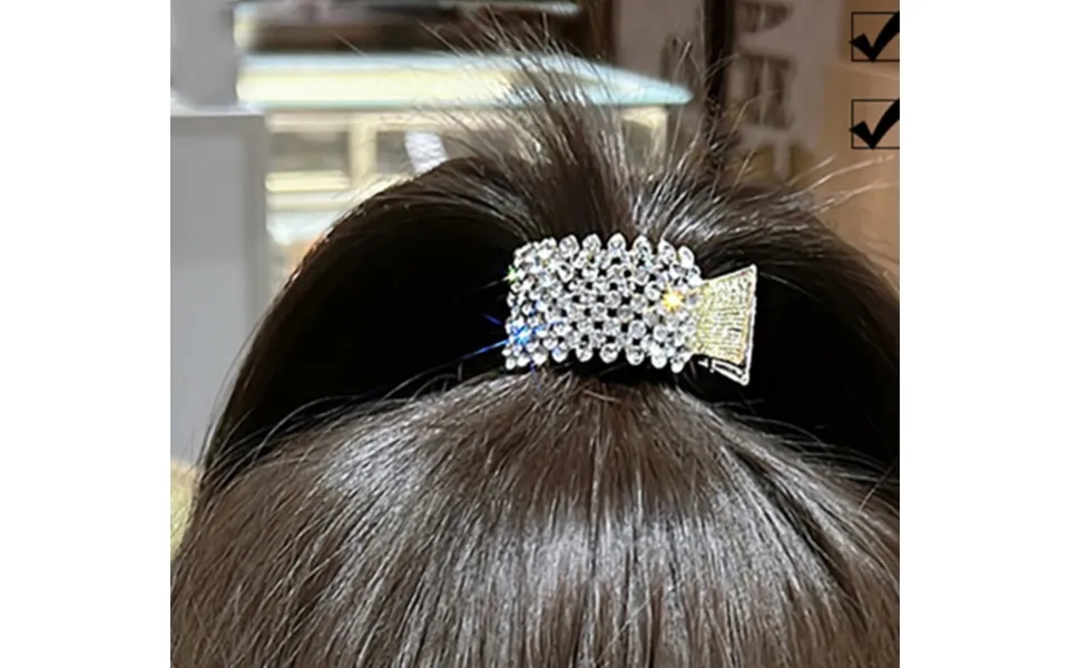 Small Hair Claw Clips For High Ponytail - Rhinestone Shark Hair Clips For Women Thick Long Hair
