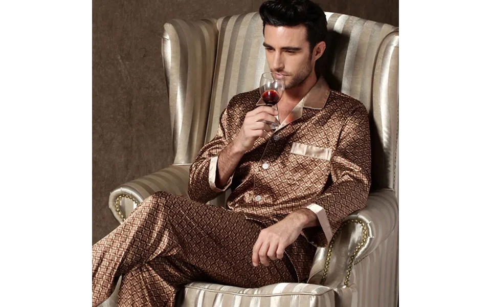 Spring And Autumn Thin Silk Long-sleeved Men's Pajamas Men's Plus-size Short-sleeved Pajamas Ice Silk Summer Home Wear