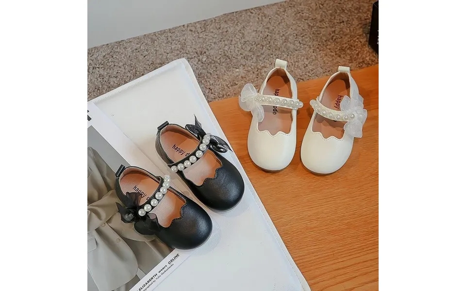 Sweet Bow Girl Princess Pearl Small Leather Soft Sole 2024 Spring New Children's Shoes