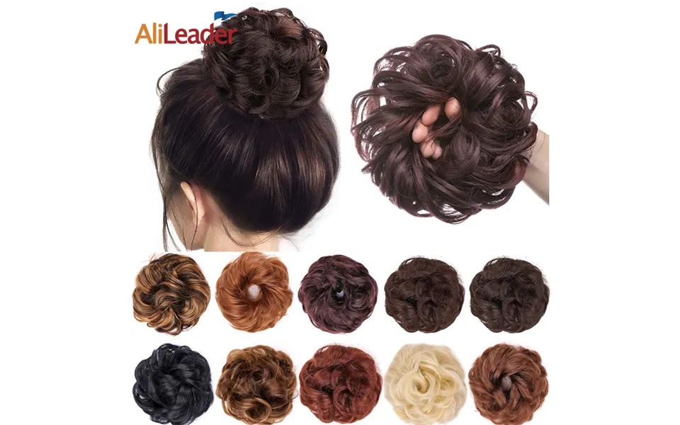 Synthetic Bun Chignon Elastic Bands Curly Extension Short Hair Messy Donut Ponytail For Woman