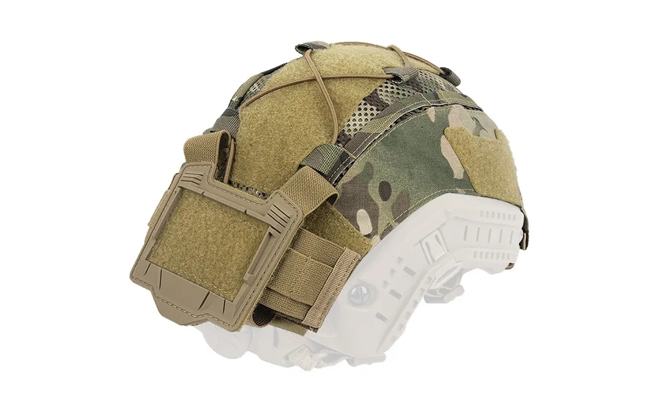 Tactical Helmet Cover With Battery & Counterweight Pouch 500d Nylon Camouflage For Military & Airsoft - Universal Fit Fo