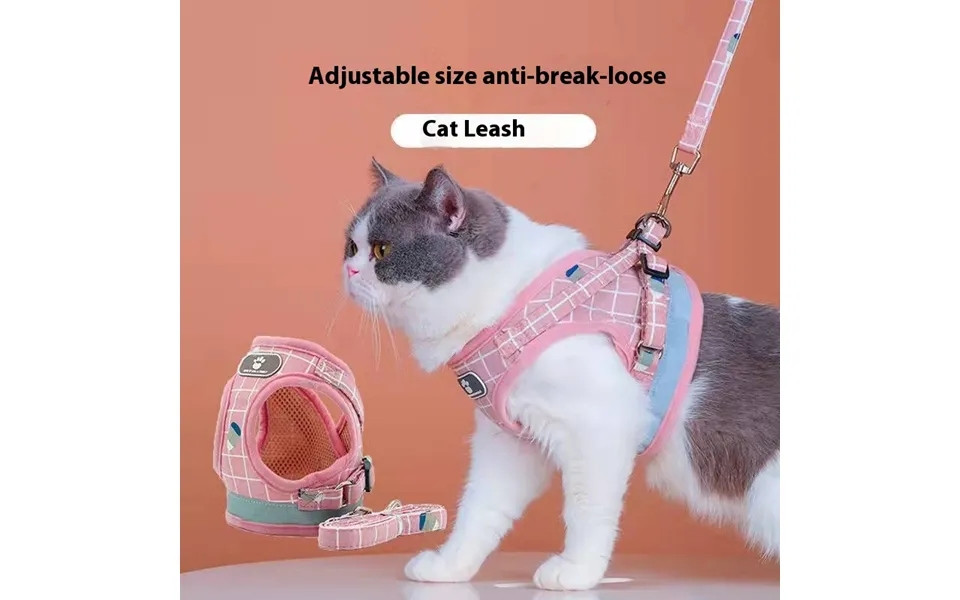 Tank Top Reflective Dog Plaid Chest Harness Set - Breathable Cat Supplies