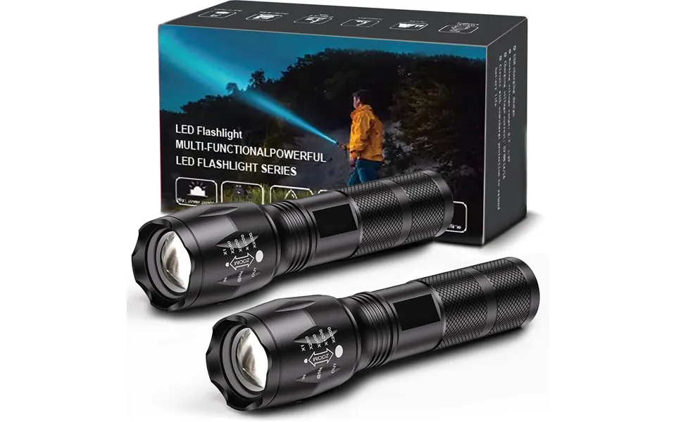 Telescopic Zoom Strong Light Aluminum Alloy Flashlight Waterproof Outdoor Night Running Riding Patrol Searchlight