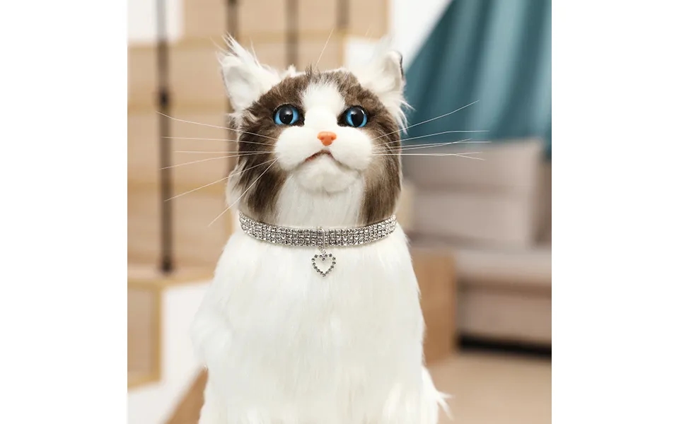 Three Row Elastic Pet Rhinestone Necklace Love Pendant Chain Cat Dog Collar Pet Supplies Small Dog Accessories