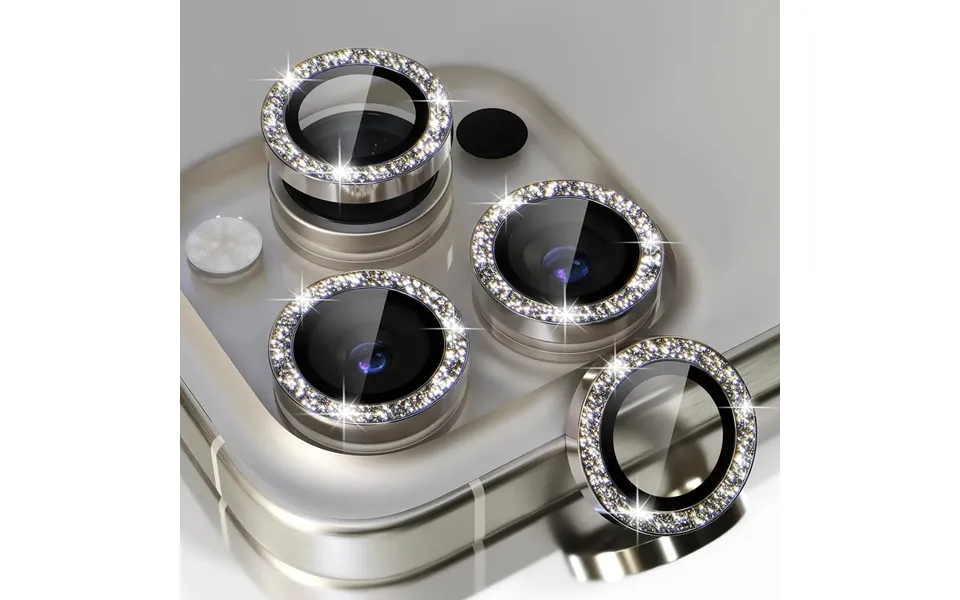 Titanium Gray Glitter Diamond Camera Lens Protector For Iphone 15 Pro Max 14 Plus 13 14pro 15pro Glass Protection