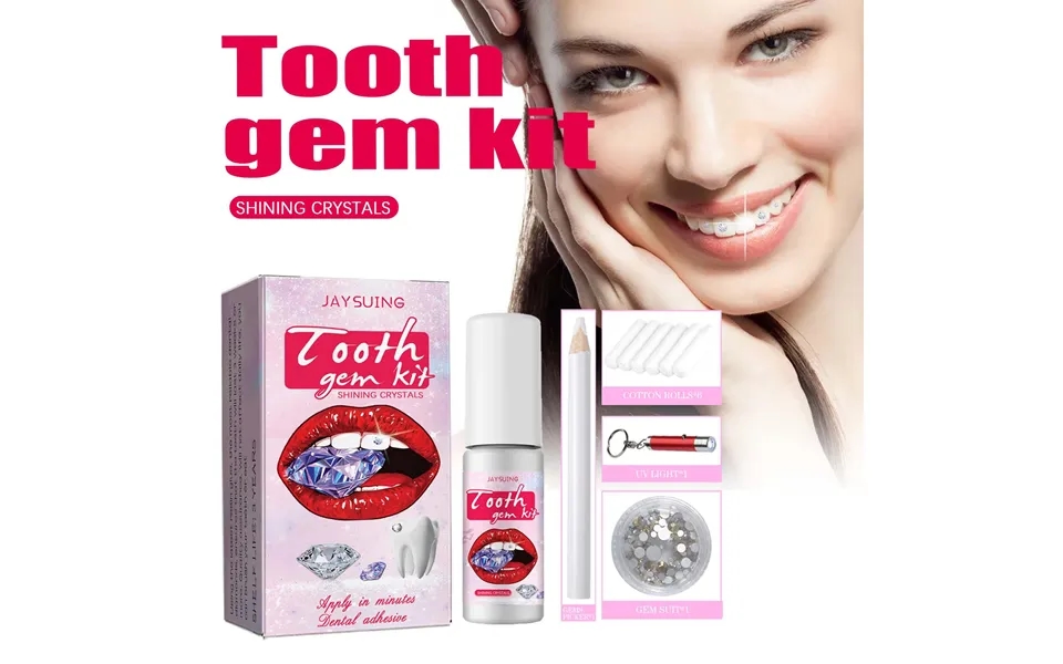 Tooth Kit Jaysuing Tooth Jewelry Shiny Sticker Spicy Girl Jewelry Easy To Remove And Install Crystal Dental Drill