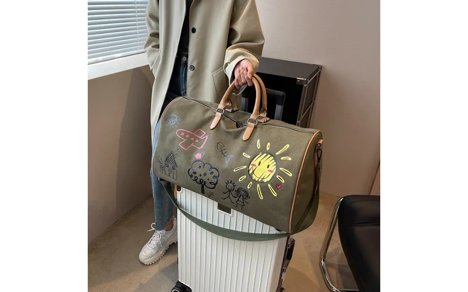 Travel China-chic Graffiti Travel For Men And Women Short Distance Hand Luggage Dry Wet Separation Fitness Bag
