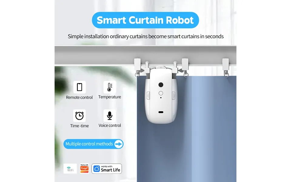 Tuya Smart Bluetooth Electric Curtain Controller - Wireless Installation, Factory Direct, Compatible With Alexa & Google