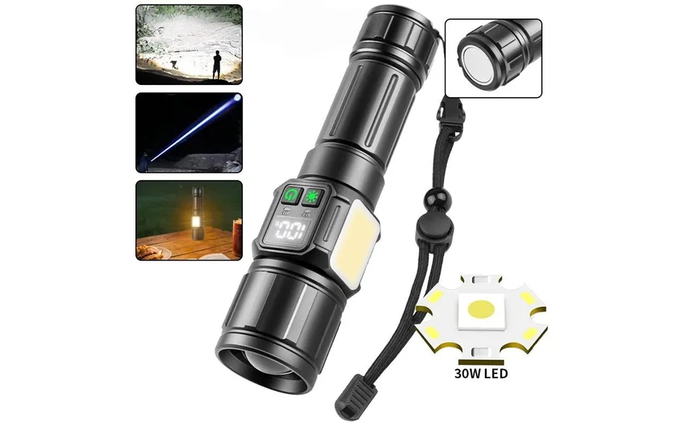 Ultra-bright White Laser Flashlight With Cob Digital Battery Display - 500m Long-range Beam